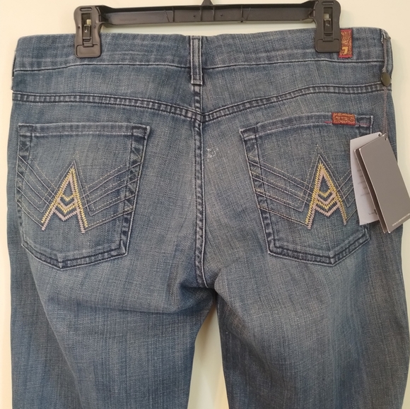NWT 7 For All Mankind A Pocket Flare Jeans Cotton Blend Women's Size 32 - Picture 7 of 15